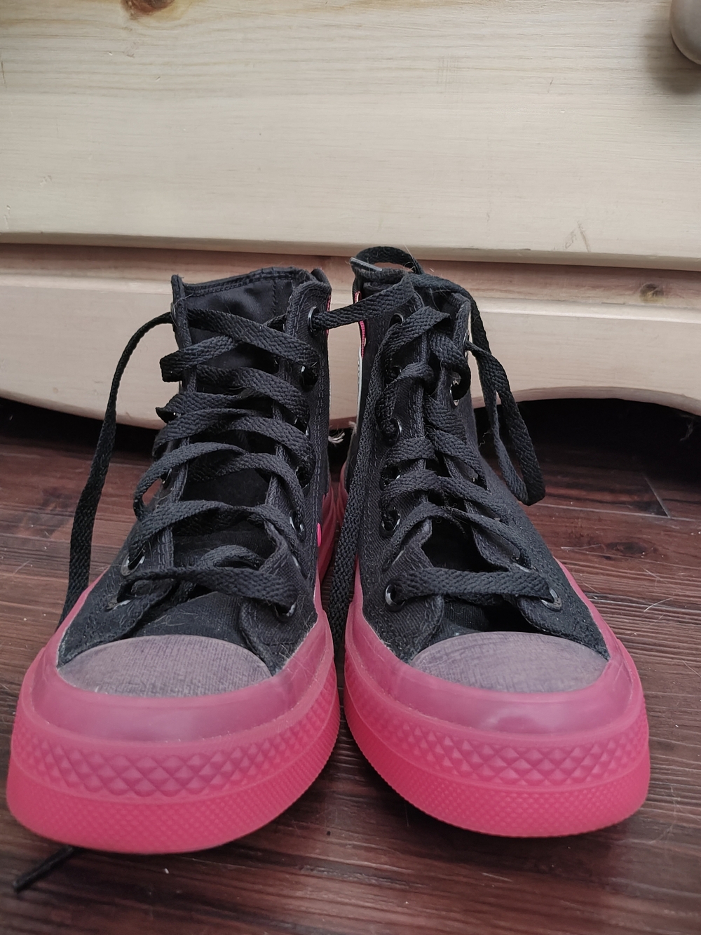 Converse All Star CX High Tops - Black And Neon Pink - Picture 1 of 3